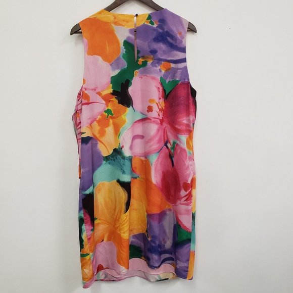 Lauren Ralph Lauren Womens Floral Midi Dress Size 18W Multicolor Sleeveless - Picture 2 of 6